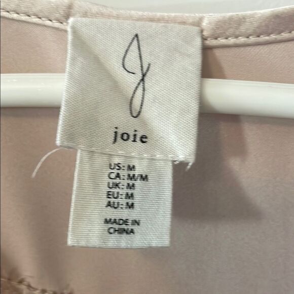 Joie Wrap Front Satin Cream Sleeveless Top - Picture 2 of 6